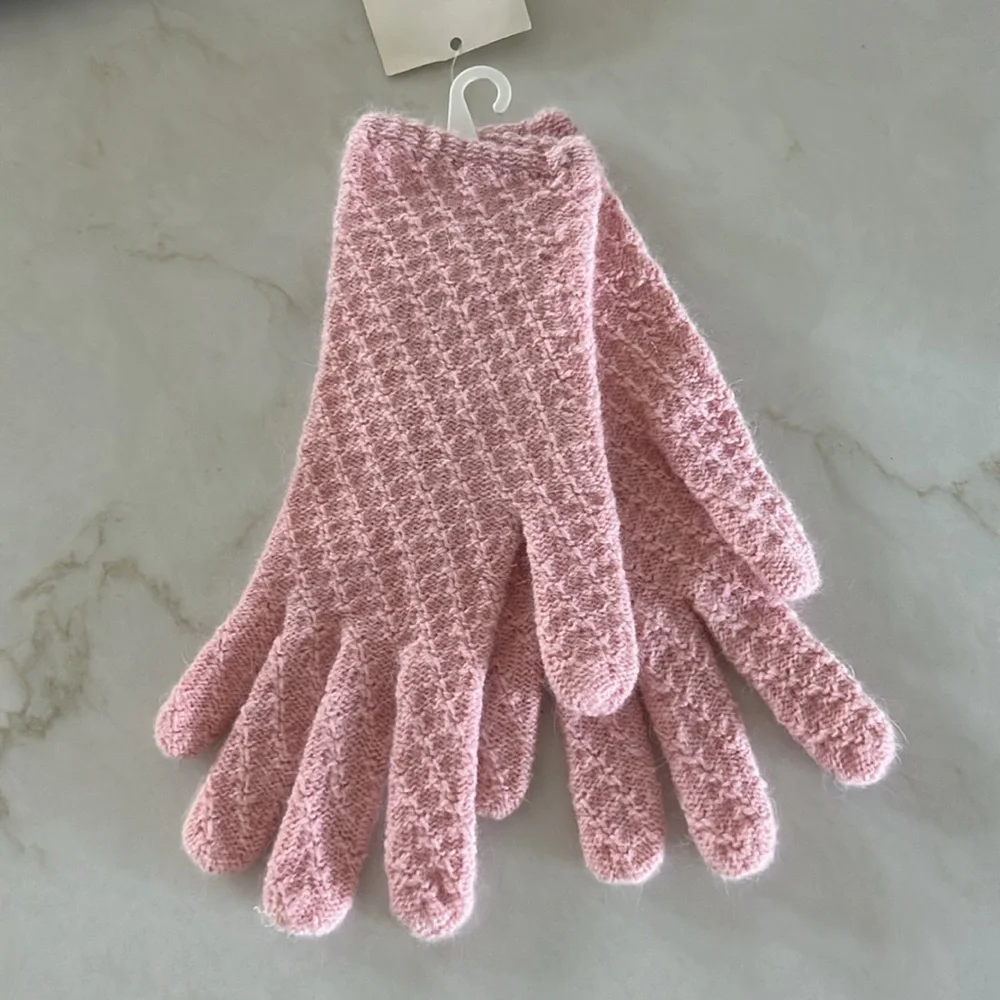 NWT Vintage Hansen Pink Angora/Wool Gloves‎ Women’s One size fits all